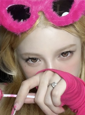 网红猫眼心形墨镜复古时髦凹造型