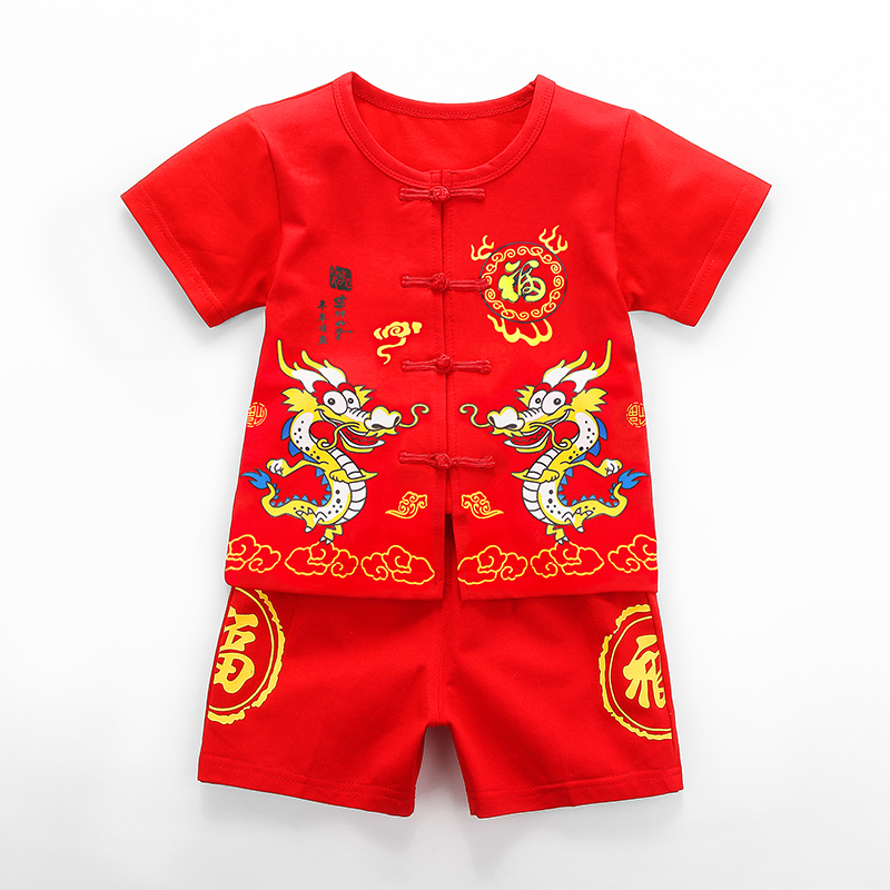 薄款夏季男宝宝周岁礼服唐装