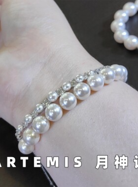 【雾岛珍珠】925纯银珍珠手链女正圆法式复古气质名媛高级轻奢感