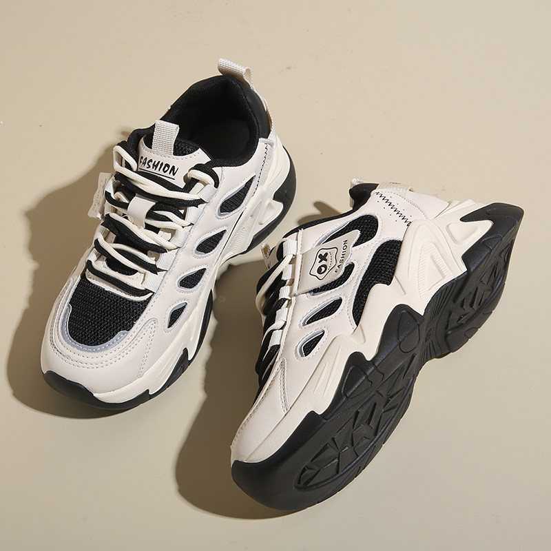 夏季厚底老爹鞋踩屎感女春季新款网面少女透气运动休闲鞋跑步鞋