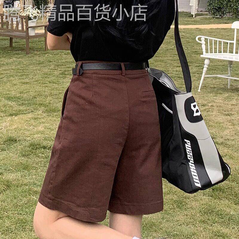 高腰五分牛仔短裤女2026年夏季新款小个子休闲裤宽松马裤弹力五分