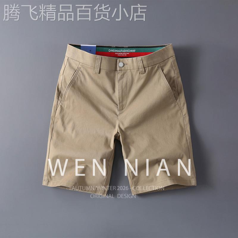 韩国WEN NIAN外穿直筒五分裤男2026夏季新款中裤潮流修身休闲短裤