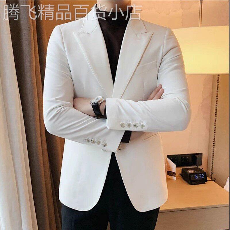 MK白色西装外套男2026新款春秋季商务高端男士休闲西服潮牌单西潮