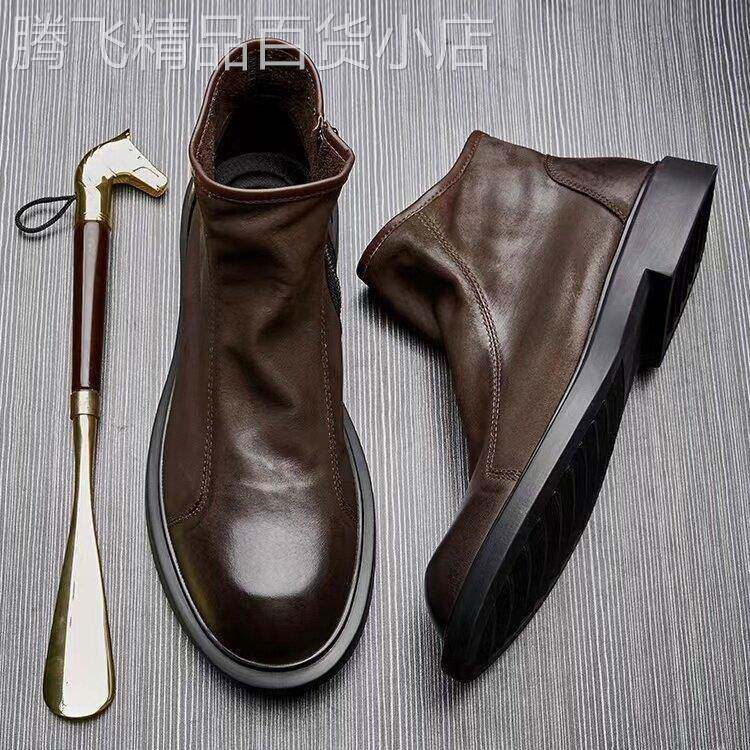 【高品质】复古马丁靴男士英伦风高帮真皮靴子牛皮低帮切尔西靴子