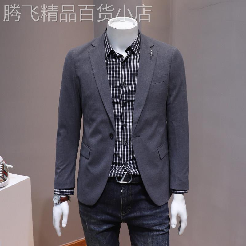 春季新款男士休闲西装韩版修身便服单西外套简约高级感小西服上衣