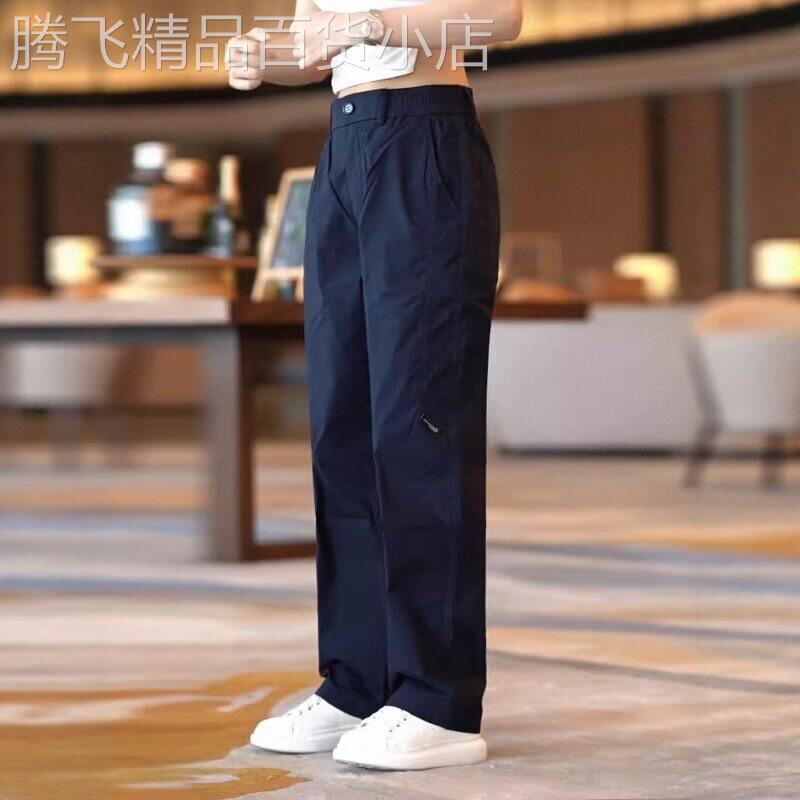 潮牌日系潮流时尚高街透气休闲裤男士新款简约纯色宽松宽松运动裤