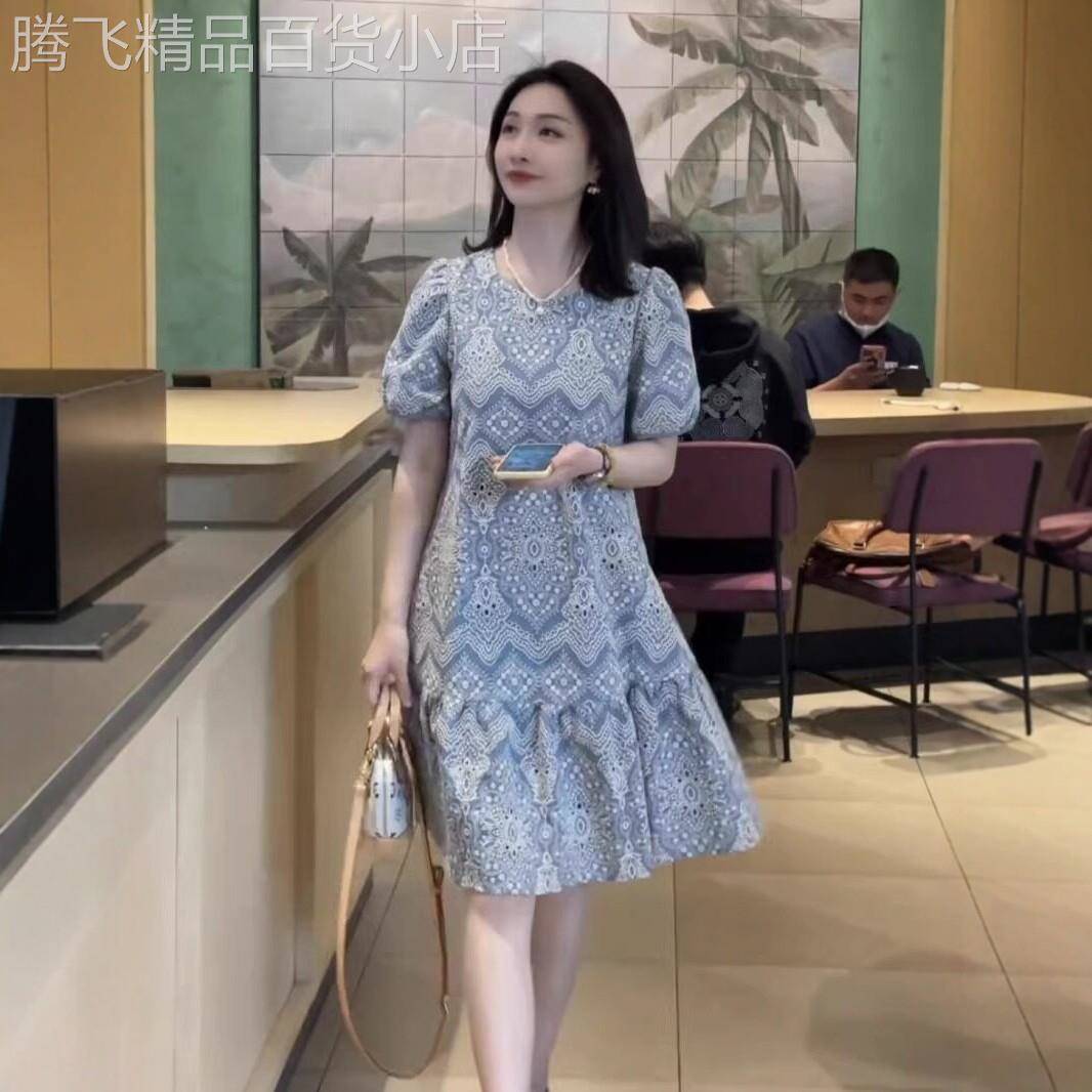 薄款短袖洋装女2026夏季新款宽松显瘦气质小个子A字中长版裙子