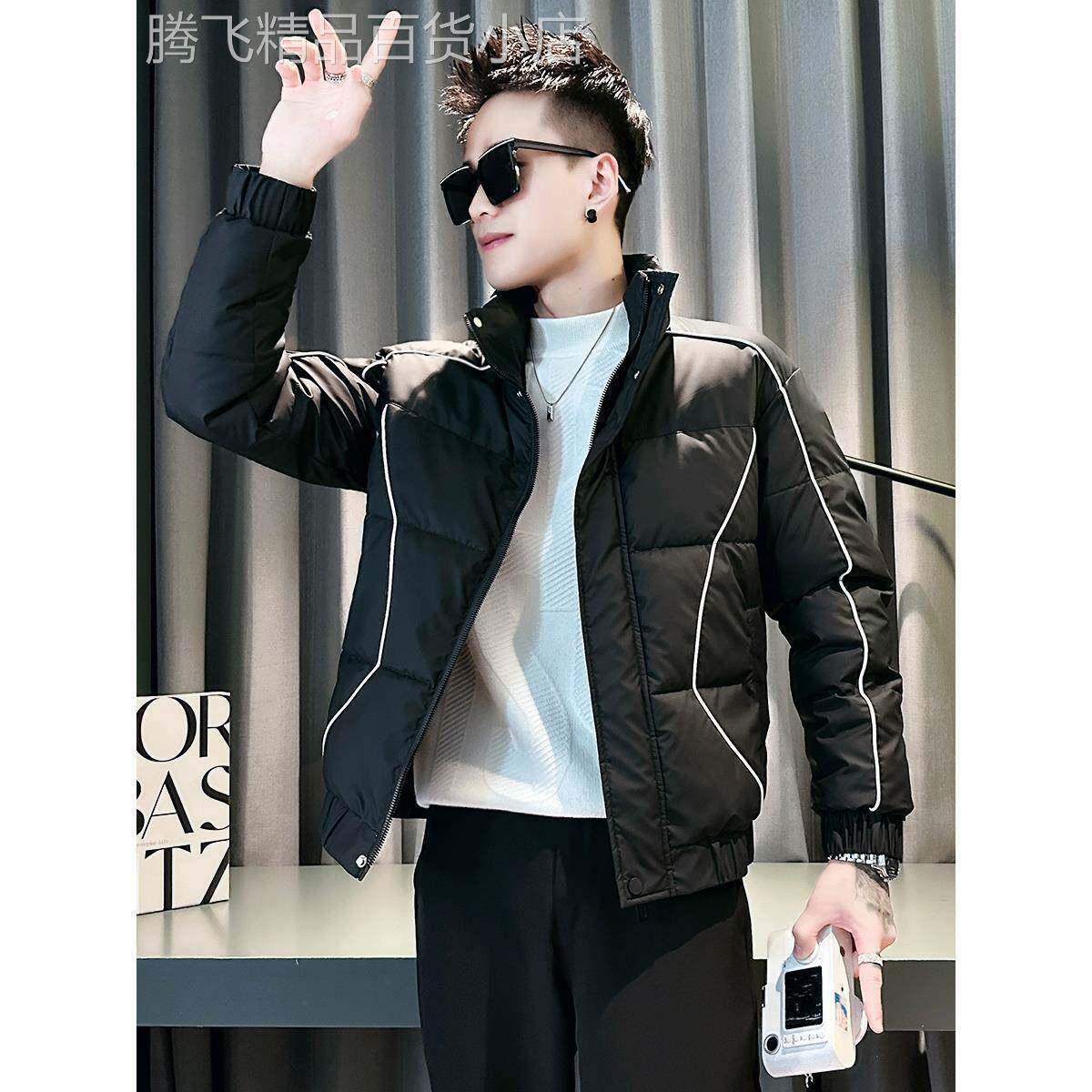 冬季潮牌高级感羽绒棉服男装加厚保暖棉衣新款男修身休闲棉服外套