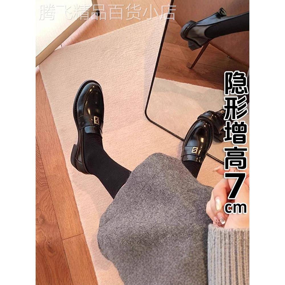 香港MK&DK.SW真皮小皮鞋女2025春秋新款英伦风百搭粗跟舒适乐福鞋