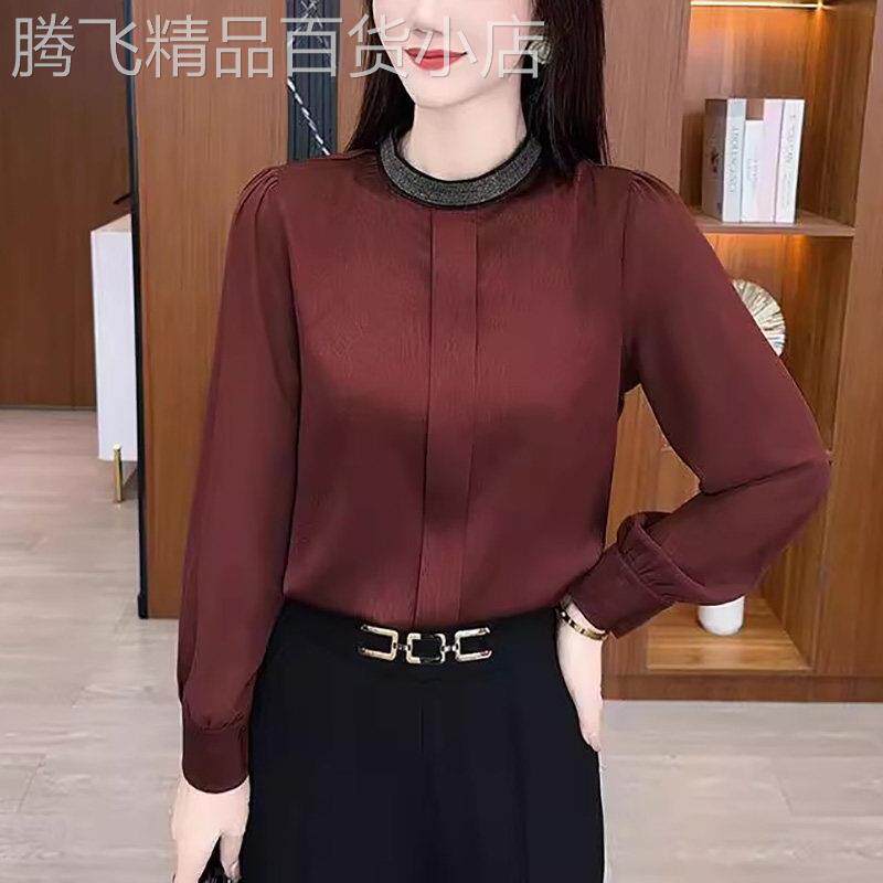 韩国安可拉红女春秋2025新款上衣时尚气质衬衫洋气减龄显瘦衬衣潮