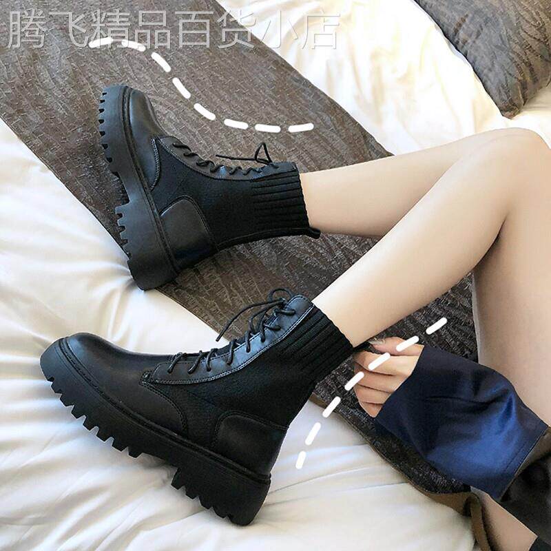 真皮马丁靴女2025新款春秋单靴内增高切尔西瘦瘦靴子黑色厚底短靴