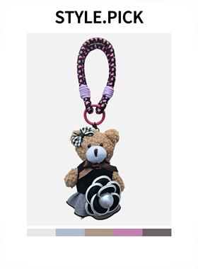 原创黑色小熊包包挂件可爱毛绒玩偶公仔书包挂饰情侣钥匙扣礼物