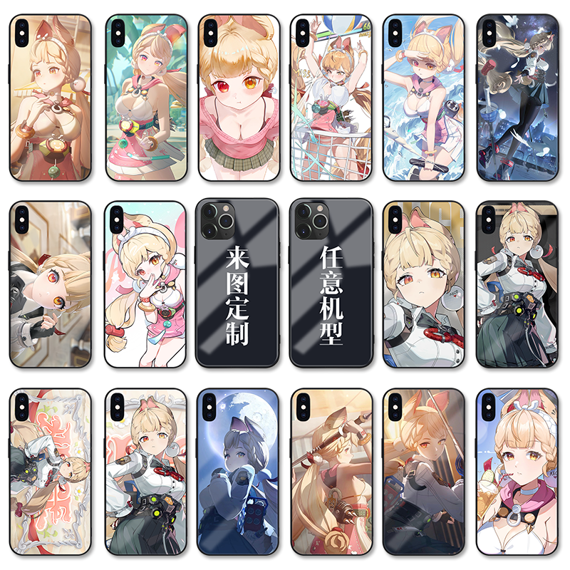 绝区零爱丽丝玻璃壳vivoiQOO13适用neo10二次元OPPOFindX8华为nova14小米15苹果16手机壳iP