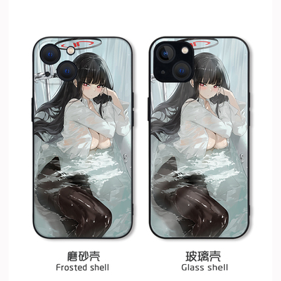 二次元漫画少女硅胶壳卡通玻璃壳
