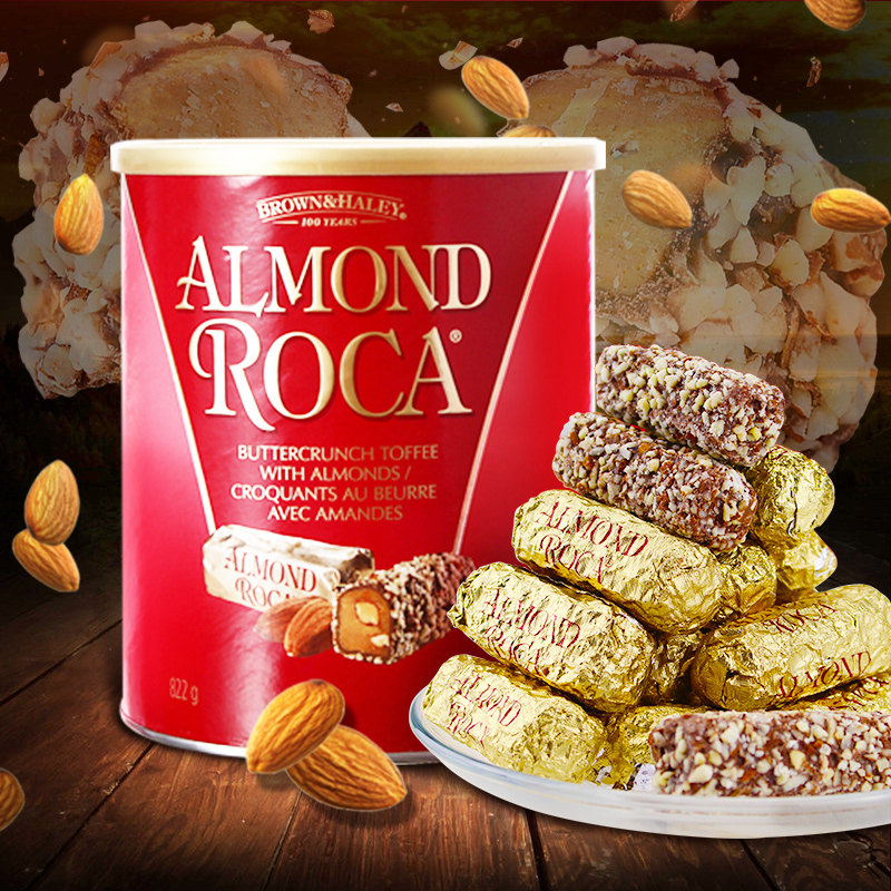 美国进口Almond Roca乐家扁桃仁巧克力杏仁糖酥脆喜糖果礼盒零食