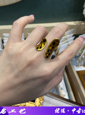 铜铜镀真金大小金属片戒指/指环