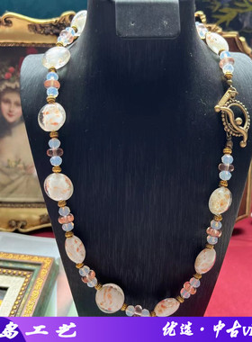 琉璃中古Vintage白色单层金项链