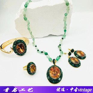 苏丹石光感变色项链戒指耳环手镯四件套女士饰品厂家