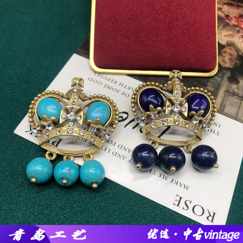 vintage复古经典绿松石青金石胸