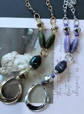 欧美复古风金色银色短款项链颈链