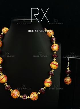 复古宫廷风法式西洋手工琉璃项链