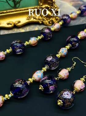 饰品vintage美拉德混色西洋印花