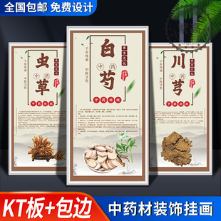 中药房装饰画中药材挂画国医馆中医馆中医院诊所宣传海报背景墙壁画中医理疗经络会按摩所挂画定制