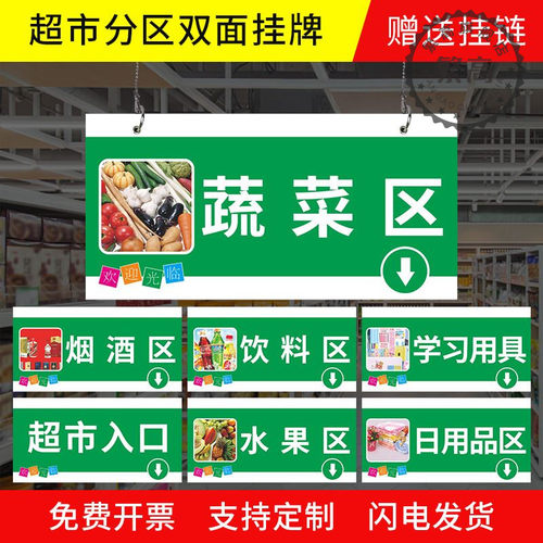 超市双面挂牌商场便利店区域