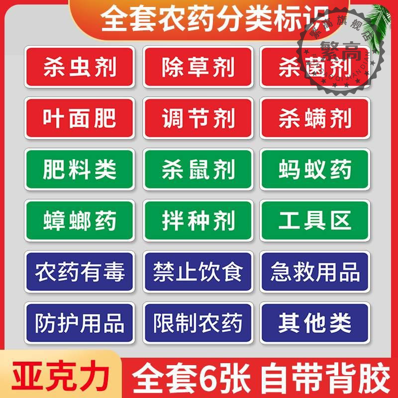 农业农药分类标识牌分区标签贴杀虫剂除草剂杀菌剂调节剂提示指示