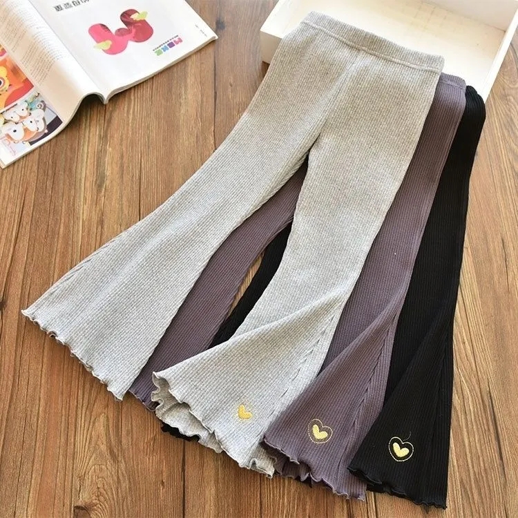 thumbnail for Girls' Autumn Flared Pants 2023 New Style Fashionable Elastic Pants Children's Baby Slim Fit Trendy Pants