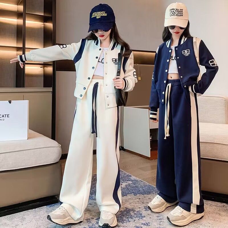 品牌专柜女童运动套装春秋季新款