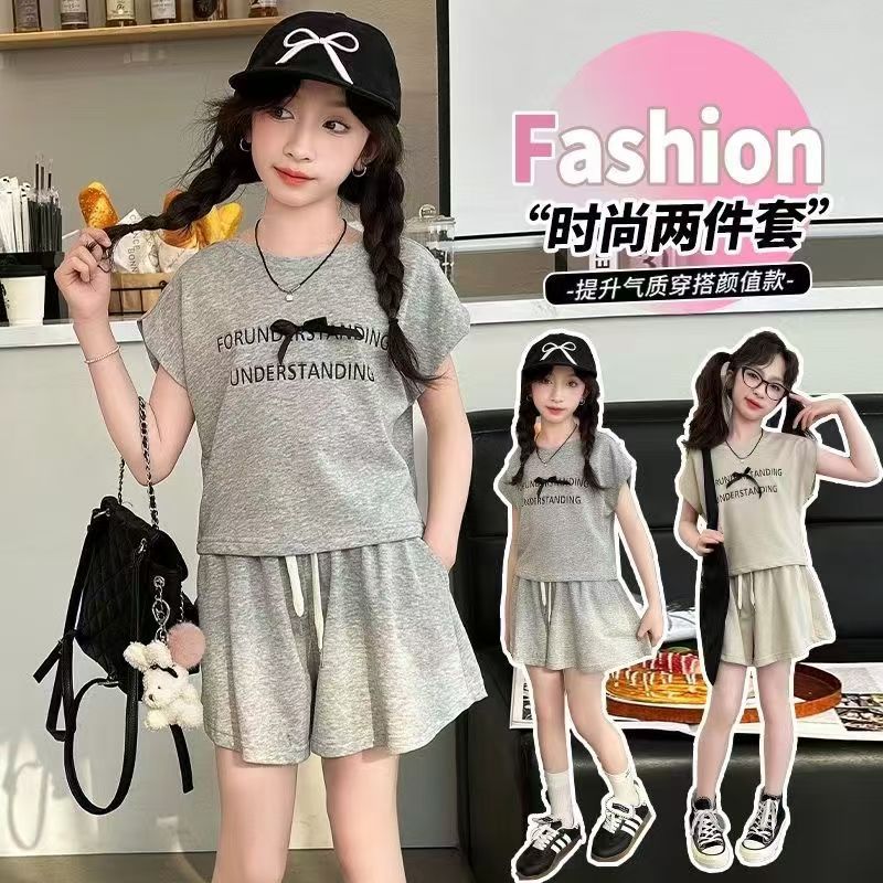 专柜正品女童夏季套装短袖休闲
