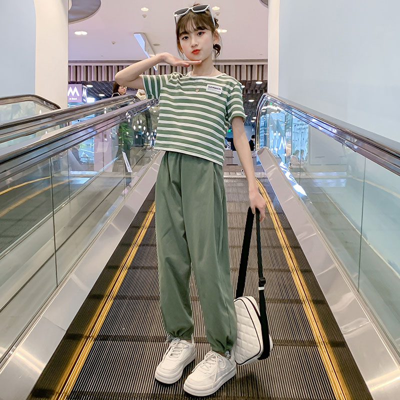 官网专柜正品女童短袖套装
