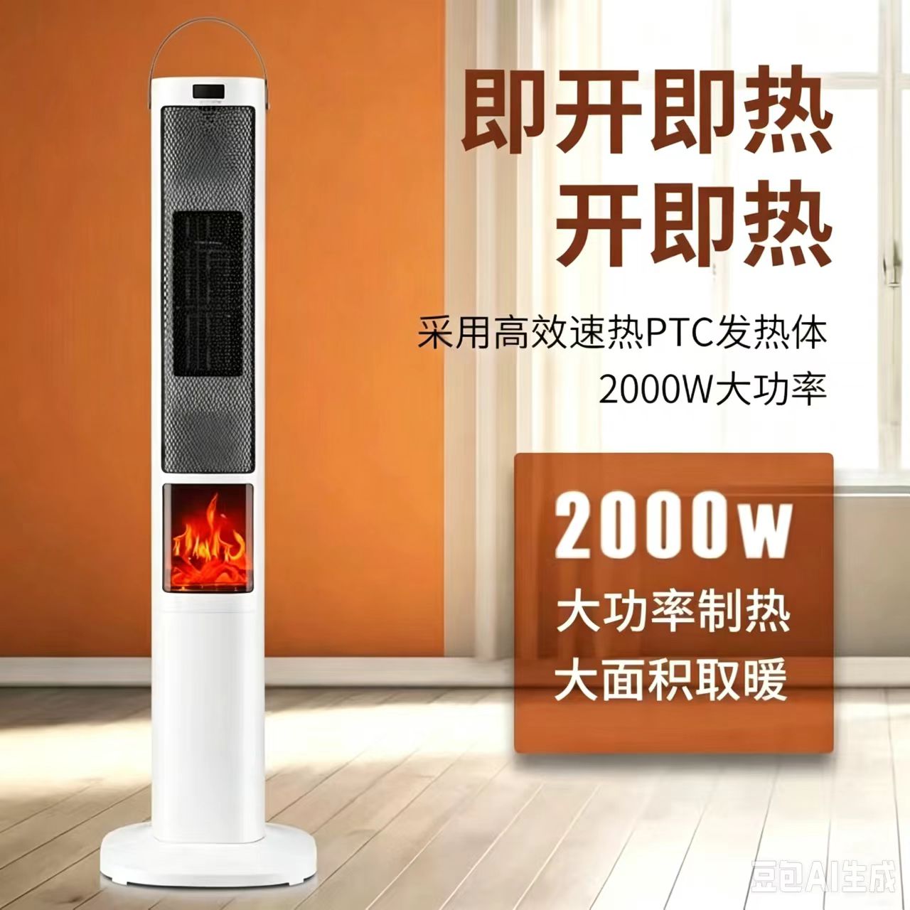 暖风机电暖气取暖器家用节能热风机婴儿小太阳3D仿真火焰壁炉