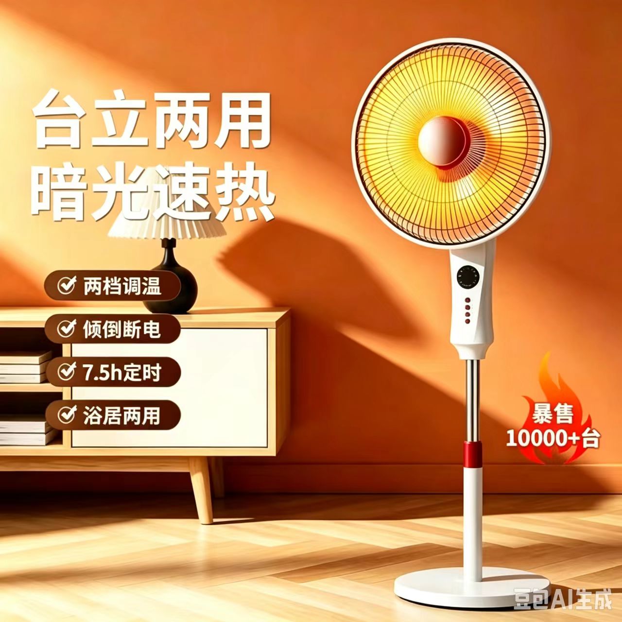 节能烤火炉小太阳取暖器立式