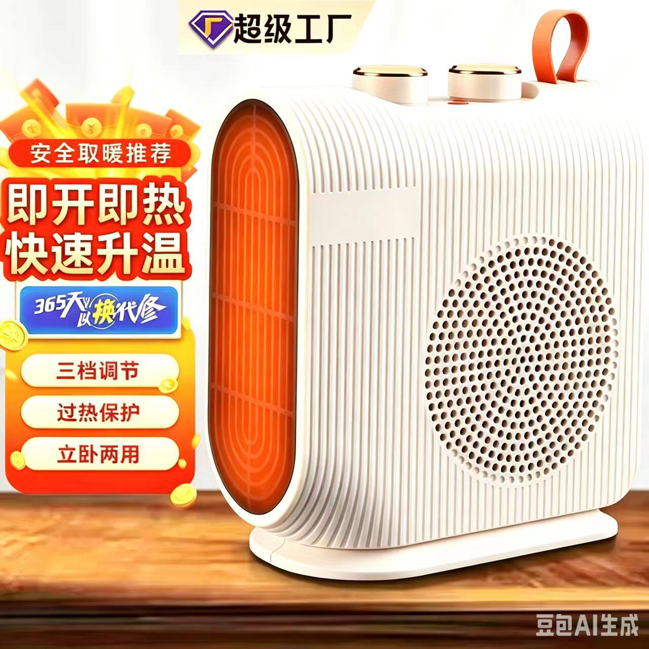 取暖器双温控家用小太阳办公桌面暖风机家用电暖器宿舍速热
