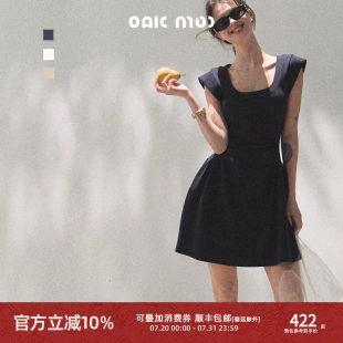 莱赛尔U领亲肤日常直角肩收腰洋装 OAKMOO 夏天 小岛 Basic