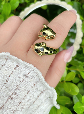 欧美风炫酷豹子头戒指