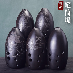 陶埙10孔8孔左起西安笔筒埙专业演奏初学新手入门勋乐器成人自学