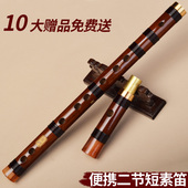 笛子竹笛二节横笛苦竹短笛初学者零基础自学乐器便携演奏专业素笛