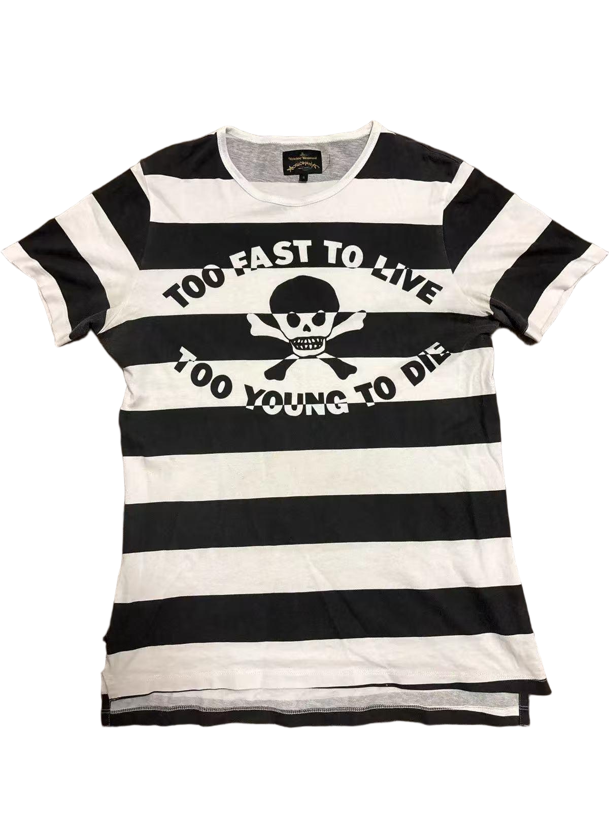 thumbnail for Independent Vivi Style Striped Skull Poem Tee Striped Skull Poem Slim-Fit T-Shirt Short Sleeve