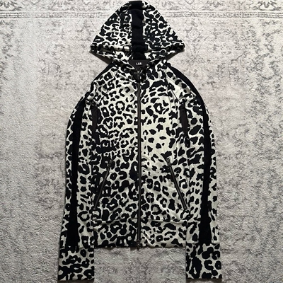 自主 LGB风格 Snow Leopard  hoodie 雪豹拉链连帽开衫外套