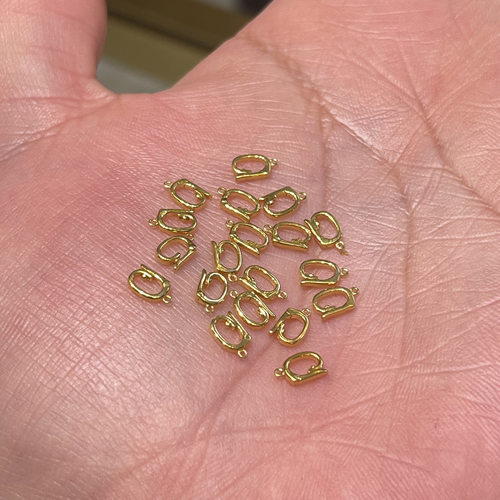 纯18K金配件diy百搭扣黄色万能扣手工材料编手链项链扣头发其一