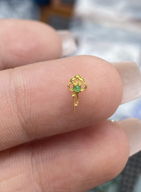 18K金扣头Au750材质K黄色万能扣头玉项链配件纯18K金绿蛋扣头K54