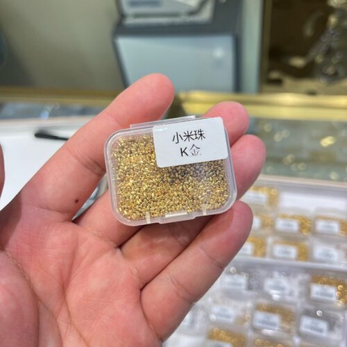 18K金配件长1.83mm小米珠光珠圆珠Diy搭配多样性发货发其一金色
