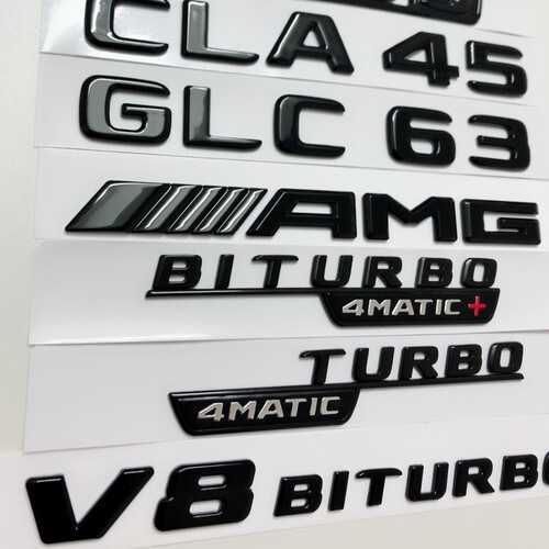 奔驰车标AMG A45 CLA45 GLC63GLAGLE后尾标黑色V8TURBO叶子板侧贴