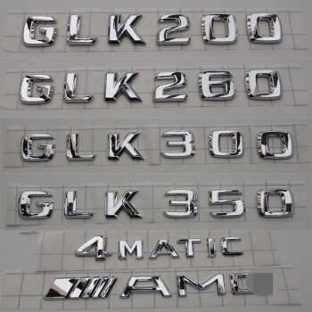 专用于老款奔驰GLK260 GLK300 GLK350 4MATIC字标改装车标后尾标