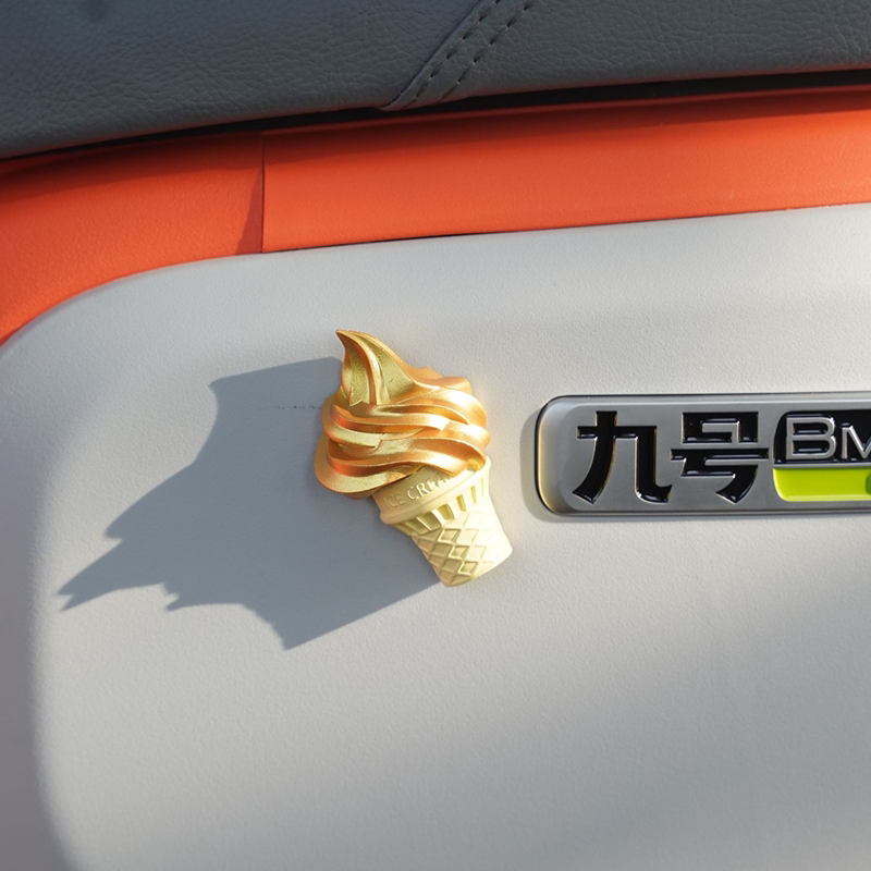 小米九号电动车车贴冰淇淋3d立体车贴纸可爱个性创意装饰品配饰