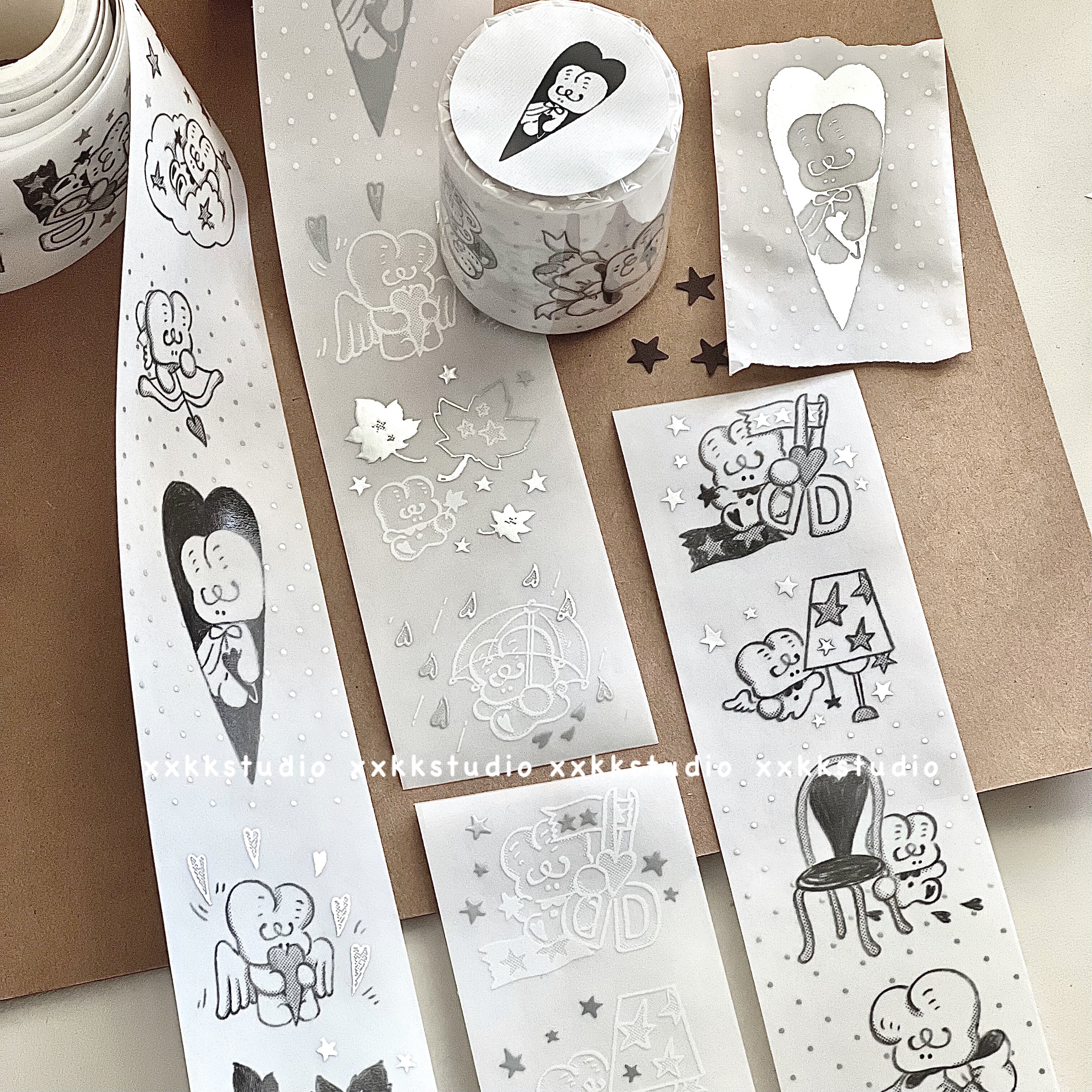xxkk炫炫酷酷丨原创硫酸纸烫银胶带第一弹