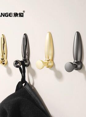 北欧鞋柜衣柜挂钩现代简约玄关挂衣钩单个金属黑色创意衣钩